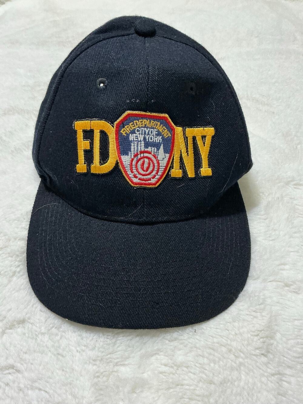 FDNY Fire Department New York Adjustable Black Baseball Cap Hat Embroidered